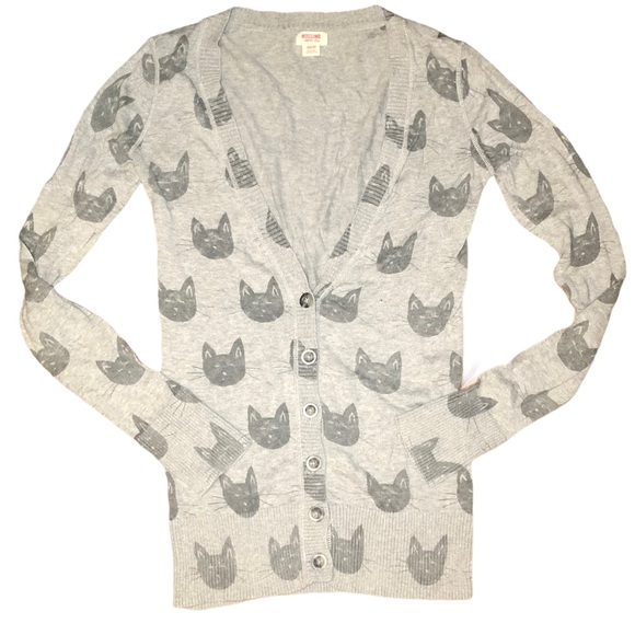 Mossimo Cat Print Button Cardigan 